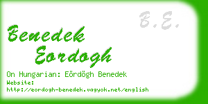 benedek eordogh business card
