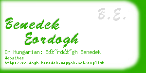 benedek eordogh business card